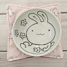 Load image into Gallery viewer, Bunnies on Pink - Reversible 100% Cotton Bowl Cozy
