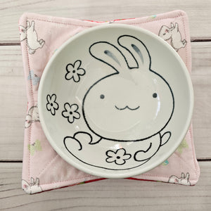 Bunnies on Pink - Reversible 100% Cotton Bowl Cozy