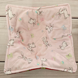 Bunnies on Pink - Reversible 100% Cotton Bowl Cozy