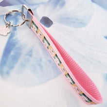 Load image into Gallery viewer, Maltese Posters Key Chain Fob on Silver with Enameled Paw Charm
